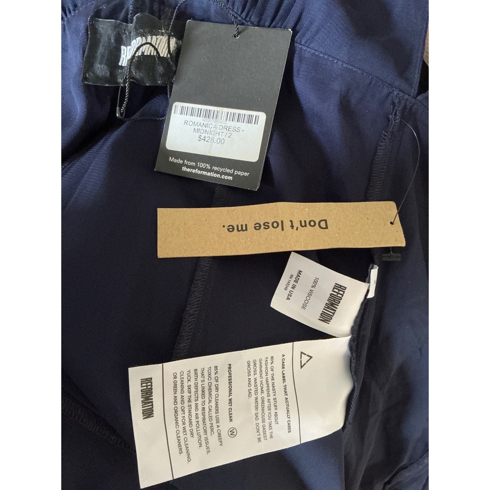 NWT Reformation Romanica Dress -MIDNIGHT BLUEsize 2 - Picture 10 of 10